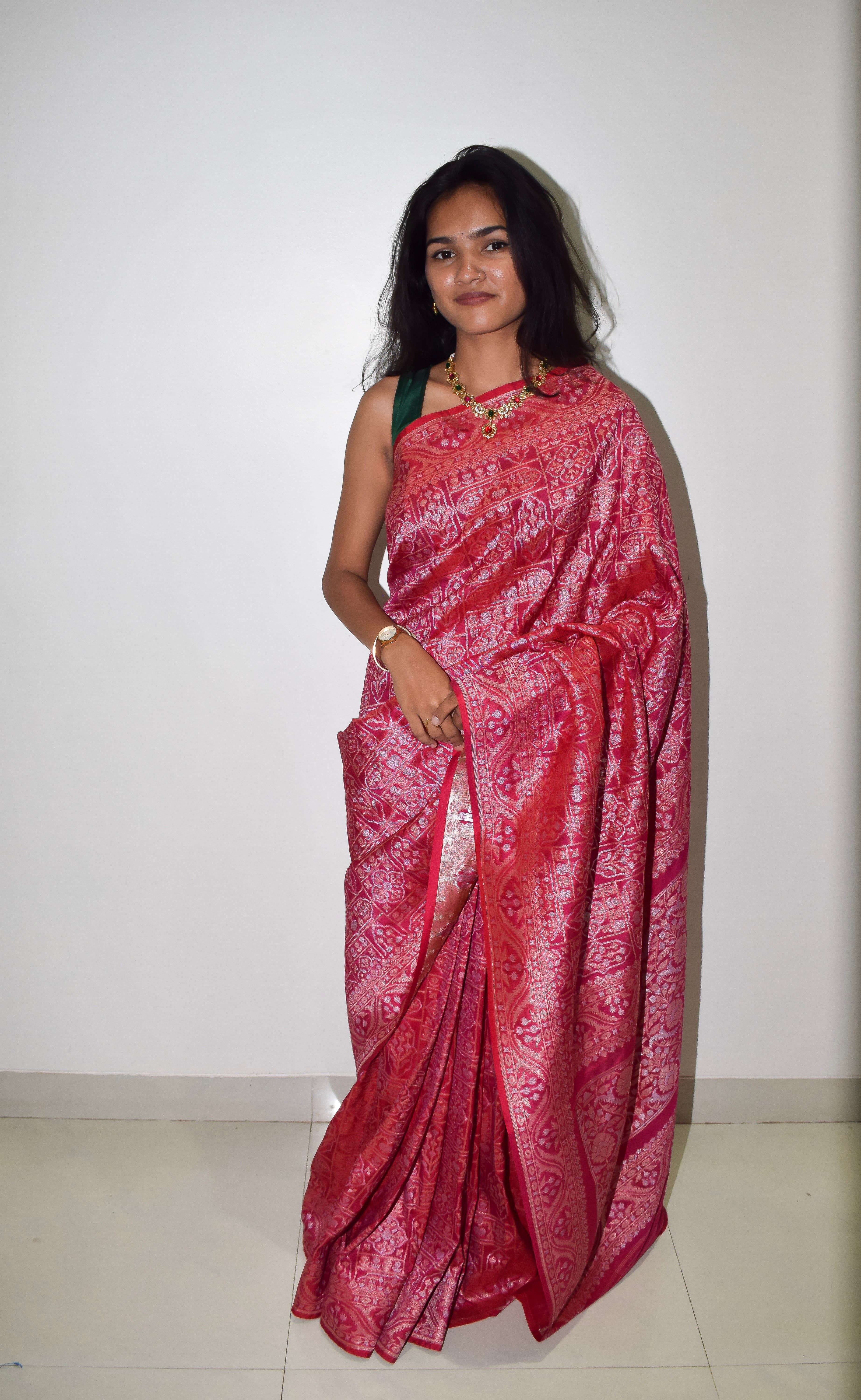 Pure Jamdani Silk Saree thumbnail 3