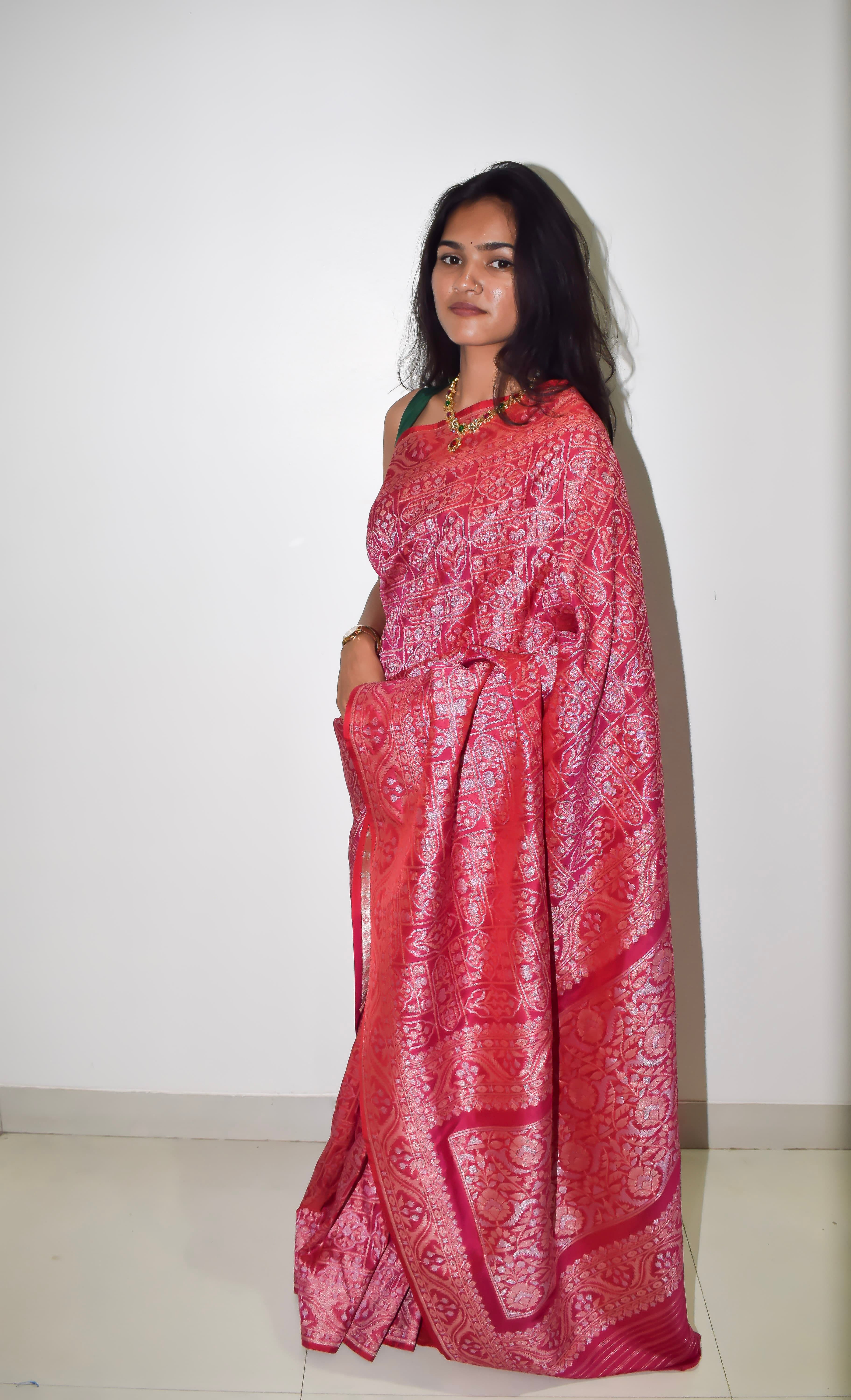 Pure Jamdani Silk Saree thumbnail 4