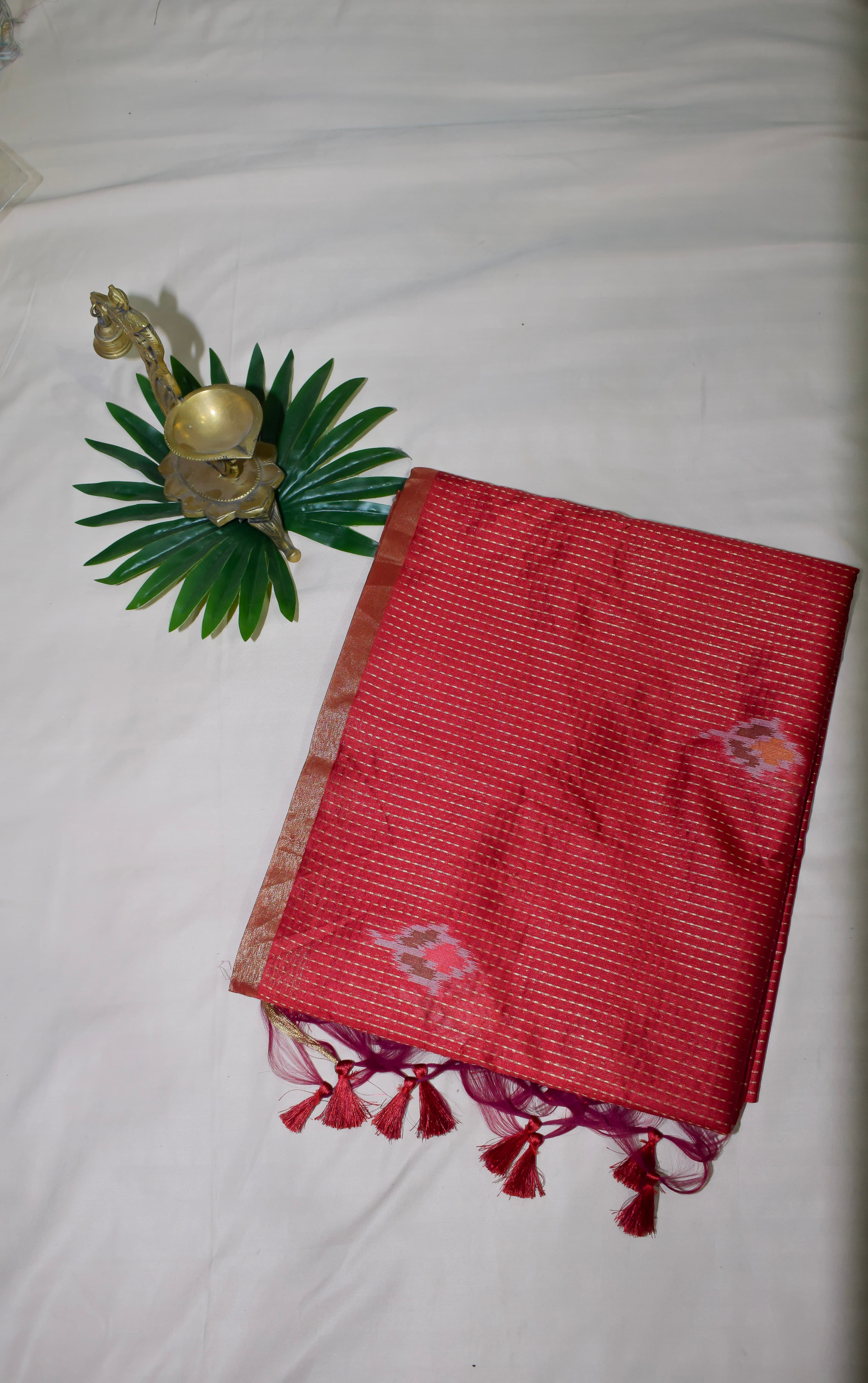 Kantha with Ikat Pallu Saree thumbnail 4