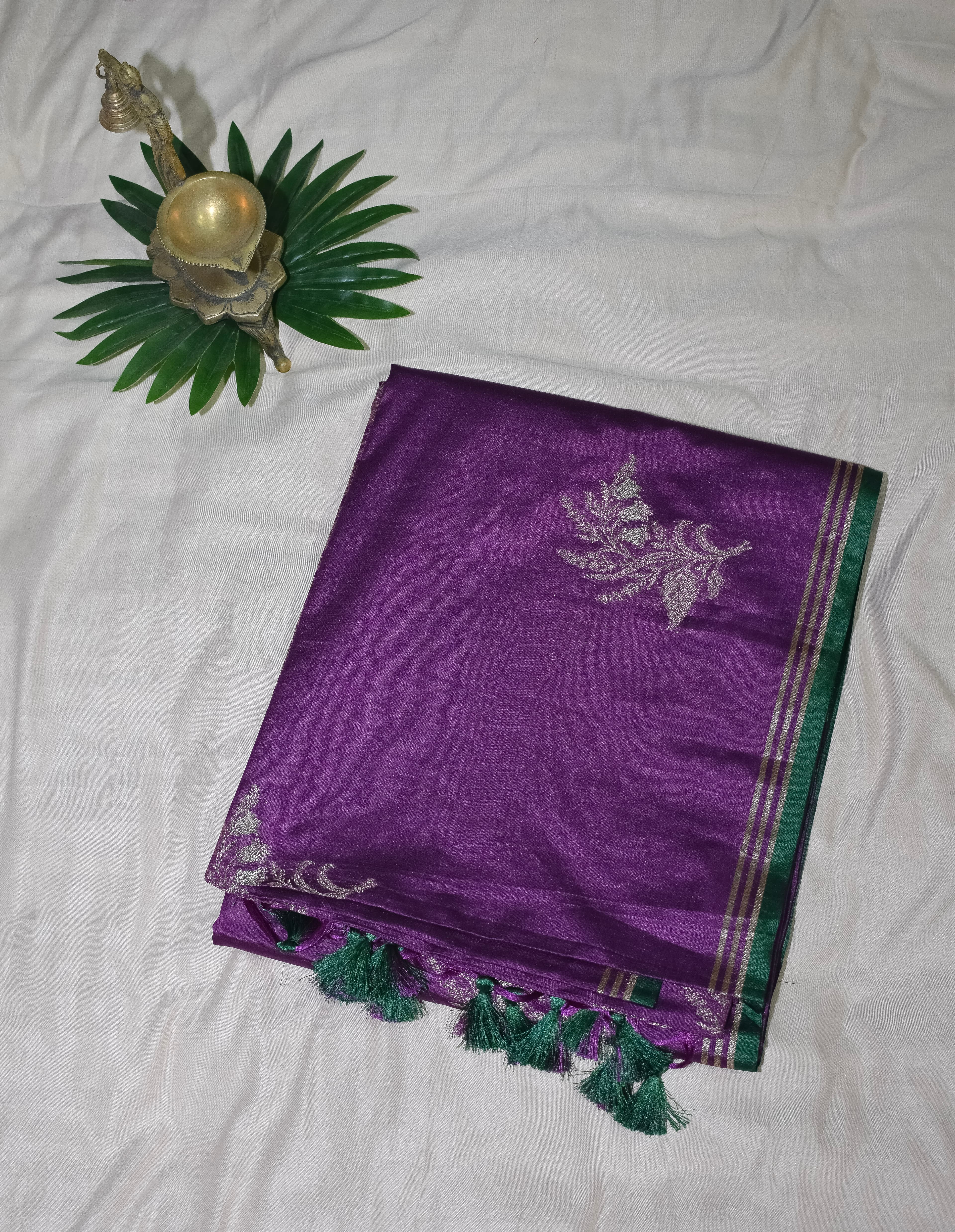 Tasar Saree with Banarasi Pallu thumbnail 3